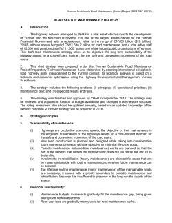 Road Sector Maintenance Strategy