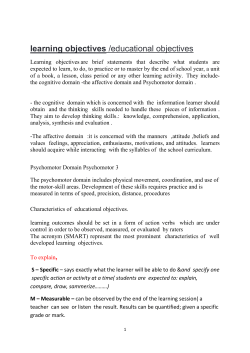 learning objectives 1