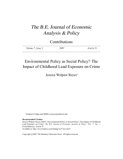 Environmental Policy as Social Policy? The