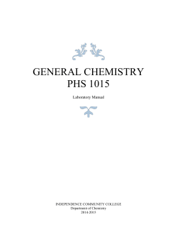 General Chemistry PHS 1015