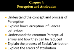 Chapter 4: Perception and Attribution