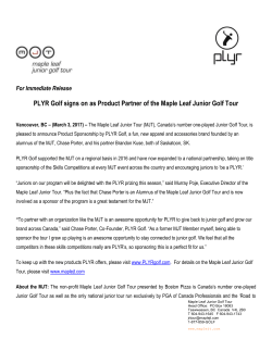 fax message - Maple Leaf Junior Tour
