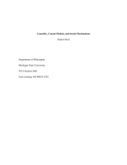 Causality, Causal Models, and Social Mechanisms