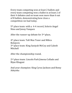 Every team competing won at least 2 ballots and every team