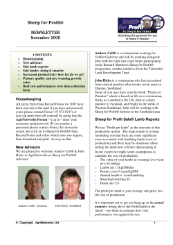 Sheep for Profit&reg; NEW SLETTER