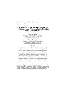 Cognitive Skills and Survey Nonresponse —Evidence from Two