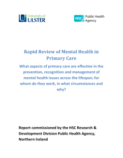 Rapid Review of Mental Health in Primary Care