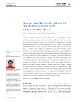 Emotion perception across cultures: the role of cognitive mechanisms