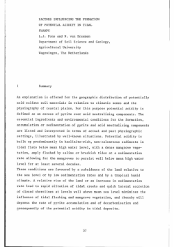 accumulation or sedimentation of pyrite and acid neutralizing
