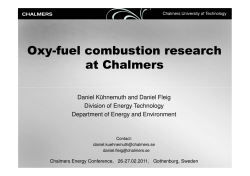 Oxy-fuel Combustion - Research at Chalmers University