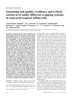 Sustaining soil quality, resilience and critical carbon level under