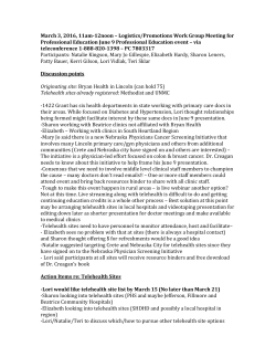 3.3.16LogisticsMeetingNotes - Nebraska Breast Cancer Control