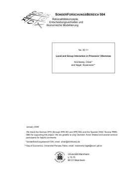 Local and Group Interaction in Prisoners` Dilemma Experiments