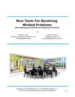 New Tools For Resolving Wicked Problems
