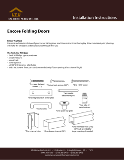 Installation Instructions Encore Folding Doors Installation Instructions