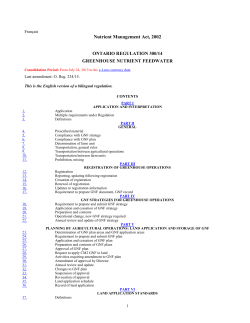 Nutrient Management Act, 2002 - O. Reg. 300/14