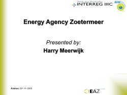 Presentation of Energy Agency Zoetermeer