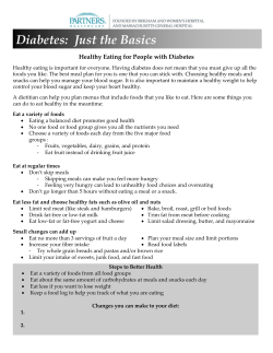 Healthy Eating for People with Diabetes