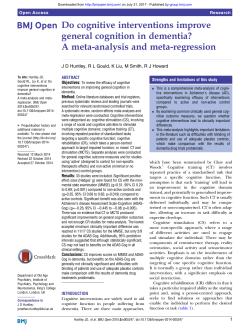 Do cognitive interventions improve general cognition in dementia? A