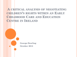 A critical analysis of negotiating children`s rights within an Early