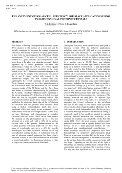 Enhancement of Solar Cell Efficiency for Space Applications Using
