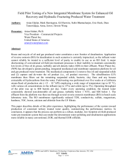 Field Pilot Testing of a New Integrated Membrane System for