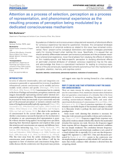 Attention as a process of selection, perception as a
