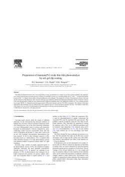 oxide thin film photocatalyst by sol&ndash;gel dip coating