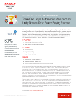 Team One Helps Automobile Manufacturer Unify Data to Drive