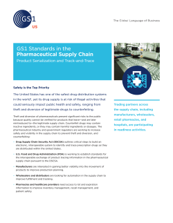 GS1 Standards in the Pharmaceutical Supply Chain