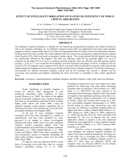 effect of intelligent irrigation on water use efficiency of wheat crop in