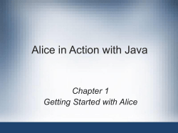 Chapter 1 Getting Started with Alice