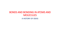BONDS AND BONDING IN ATOMS AND MOLECULES
