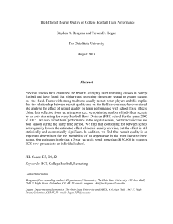 The Effect of Recruit Quality on College Football Team Performance