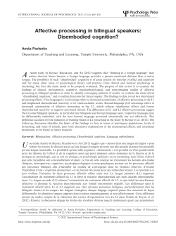 Affective processing in bilingual speakers: Disembodied cognition