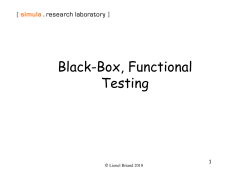 Black-Box, Functional Testing