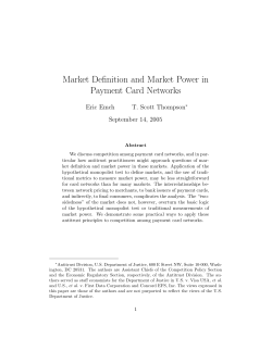 Market Definition and Market Power in Payment Card Networks