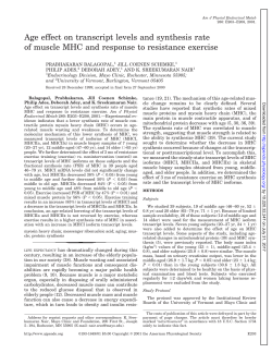 Age effect on transcript levels and synthesis rate of muscle MHC and
