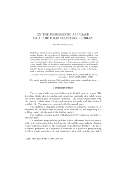 on the possibilistic approach to a portfolio selection problem