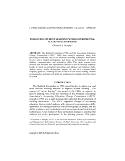 ENHANCING STUDENT LEARNING WITH GOVERNMENTAL