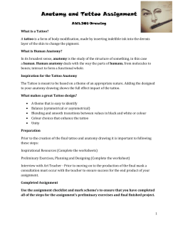 Checklist for Anatomy and Tattoo Assignment Have I