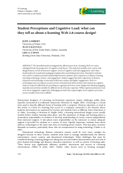 Student Perceptions and Cognitive Load: What