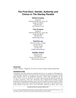 The First Door: Gender, Authority and Choice in The