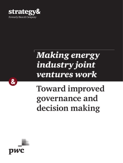 Toward improved governance and decision making Making energy