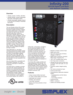 Infinity 200 Load Bank Brochure