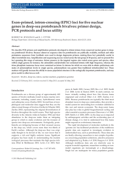 Exonprimed, introncrossing (EPIC) loci for five nuclear genes in