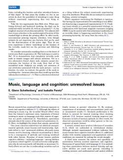 Music, language and cognition: unresolved issues