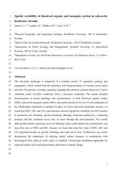 Spatial variability of dissolved organic and inorganic carbon in sub