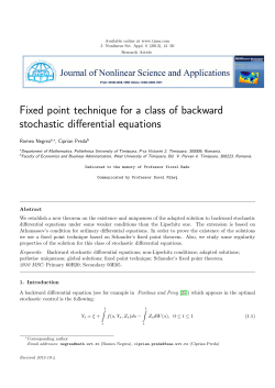 Fixed point technique for a class of backward stochastic differential