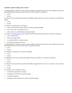 Cumulative global warming exam version D